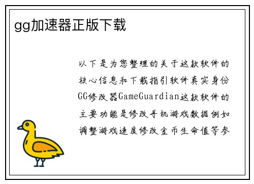 gg加速器正版下载